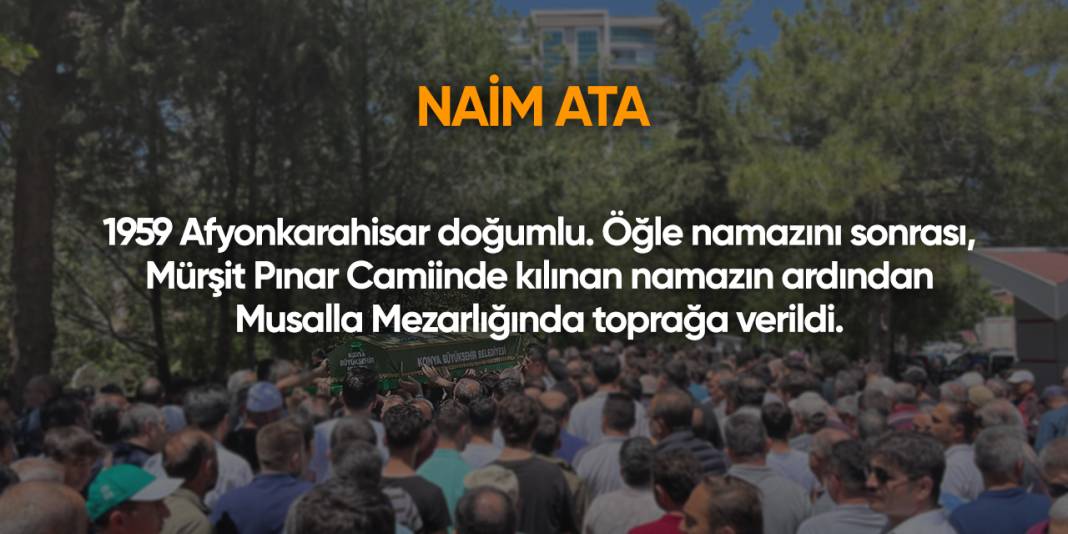 Konya'da bugün vefat edenler | 11 Eylül 2025 9